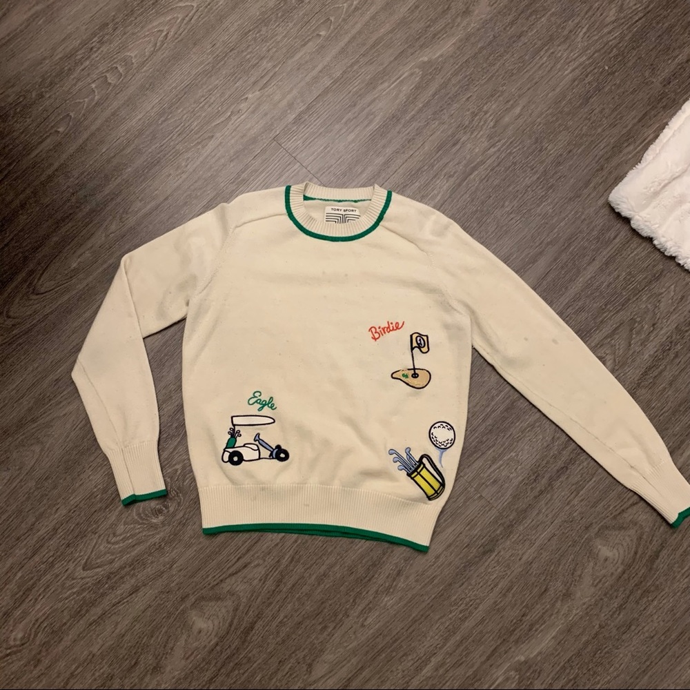 Tory Sport Cashmere Crew Neck Sweater for Golf